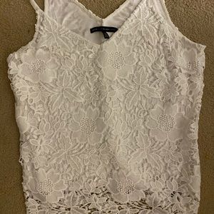 White House Black Market white lace tank top